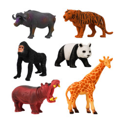6入仿真野生動物模型(小隻)(熊貓版)(硬材質)(安全塑料)