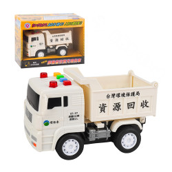 台灣資源回收車仿真模型(小台白色)(台灣音樂)(摩輪推動超會跑)(ST117)