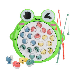 大眼青蛙電動音樂磁性釣魚盤(21隻魚+2釣桿)