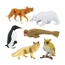 6入仿真北極動物模型(大隻)(北極熊版)(安全塑料)