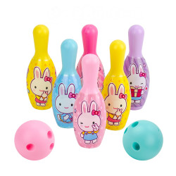 粉紅兔保齡球遊戲(6瓶+2球+1公仔)(授權57022)