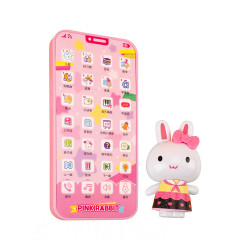 粉紅兔幼兒早教多功能手機(TypeC充電)(附小公仔)(授權21807)