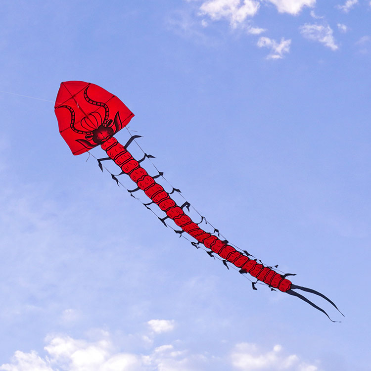 7米長大紅蜈蚣造型風箏(全配/附150米輪盤線)
